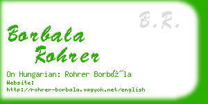 borbala rohrer business card